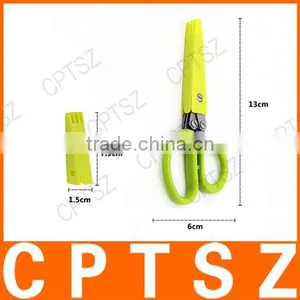 Multifunction Kitchen Herb Shears Scissors Vegetables Cutting Stainless Steel 5 Blades Herb Scissors thumbnail-3