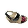 Top Quality Comfortable PU / Mesh Black Size 36-41 Ladies Wedge Sandals With 9cm Heels thumbnail-1