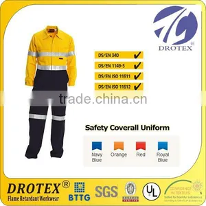 100% Cotton Antistatic Fireproof Safety Uniform / High Quality FR Safety Uniform thumbnail-1