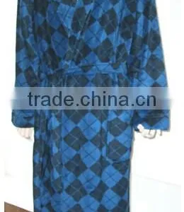 Man's Argyle Coral Fleece Robe thumbnail-1