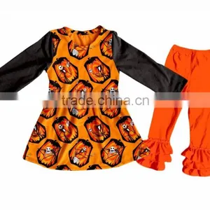 2017 Halloween Style Children Girls Outfits Long Sleeve Frock Clothing Manufacturer Cotton Knitted Kid Girl Clothing Sets thumbnail-2