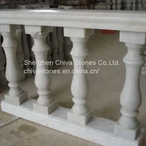 Hollow Stone Pillar White Marble Pillar Solid Marble Column Granite Baluster and Handrail Stairs and Risers thumbnail-1