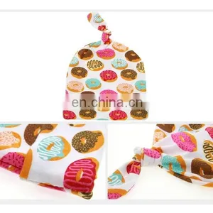 Newborn Infant Baby Cotton Floral Swaddle Blanket Hat With Receiving Blankets Set thumbnail-6