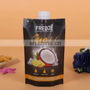Reusable Custom Colorful Printing Plastic Mango/coconut Water/lemon Juice Stand up Spout Pouch Bag thumbnail-1