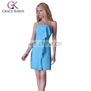 Grace Karin Stock Short Blue Bridesmaid Party Dresses CL3468 thumbnail-1