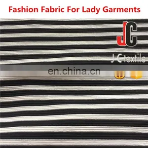 Shaoxing Poly Spandex Yarn Dyed Strip Ottoman Rib Knit Fabric thumbnail-3