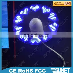 Air Cooling Flashing Programmable Message Portable LED Usb Mini Fan thumbnail-3