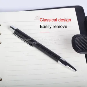 Custom Logo Business Carbon Fiber Neutral Pen Rotating Type Gel Pen thumbnail-4