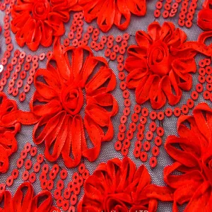 African Small Order Acceptable Sequins Lace Korean Sequin Dress Fabric thumbnail-4