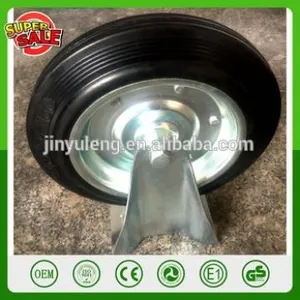 10'' 250mm Diameter 50mm Width 130mm Rim Diameter Power Load Solid Wheel Fixed Caster Rubber Tire Caster thumbnail-1