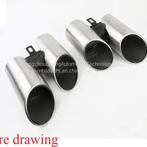Km for Panamera GTS Style 971 2017-up Exhaust Tip Exhaust Pipes Muffler Tips Tail Pipe Black Titanium thumbnail-2