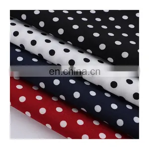 Chinese High Quality 100D Polyester 4 Way Stretch/elastic Polka Dot Printed Fabric for Dress thumbnail-1