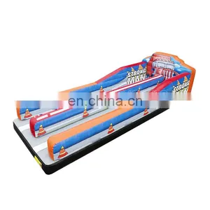 Strong Man Themed Bungee Run Jeu Gonflable Inflatable Wipeout Game thumbnail-1