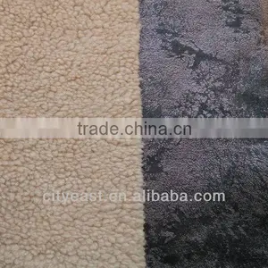 Bronzed Suede Fabric Bonded With Lamb Velvet Fabric For Garment thumbnail-1