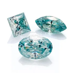 Top Quality Blue Moissanite Green Loose Moissanite Round Oval Princess Marquise Cut Germstones Moissanite thumbnail-2