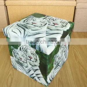 Store Extra Sheets Leather Pouffe thumbnail-5
