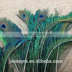 12-13"/30-35cm Length Peacock Sword Feather Natural Green For Hats/Costume/Crafts thumbnail-2