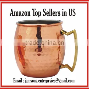Hammered Pure Absolut 100% Solid Manufacturer Moscow Mule Copper Mugs Wholesale for Smirnoff Vodka and thumbnail-2