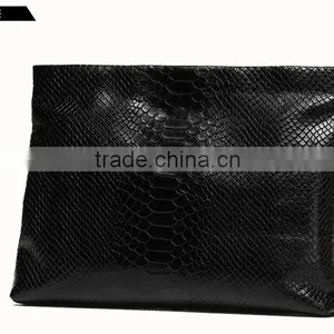 Fashion Genuine Cow Leather Python Pattern Lady Clutch Bag Purse for Men thumbnail-3
