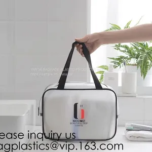 Makeup Bags, Frosted Promotional Gift Slider Zipper Bags Square Barrel Thickened Storage Barrel Pin thumbnail-2