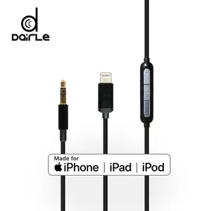 Black Headphone Lightening Adapter 8 Pin 3.5 Male Audio Jack for Apple Certified Cable Supplier for Iphone 5678X thumbnail-2