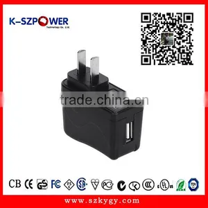 2015 F-series 6W K-051000 5v 1a Usb Power Adapter USA Pins With CE UL thumbnail-1