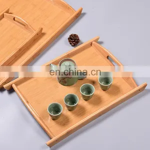 Wholesale Good Quality Custom Square Wooden Serving Tray Breakfast Storage Tray With Cut Out Handles thumbnail-3