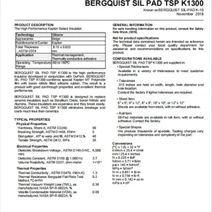 BERGQUIST SPK10AC SIL PAD K-10 AC SIL PAD TSP K1300 thumbnail-4