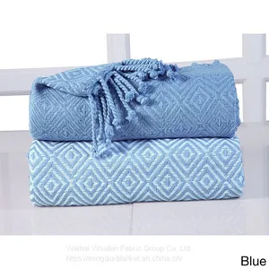 Woven Cellular Herringbone Pure Cotton Throw Blanket thumbnail-4