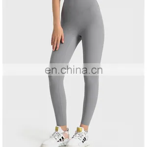 Best Ribbed Breathable Fitness Training Gym High Waist With Pocket Yoga Leggings Pants For Women Workout Sports Activewear thumbnail-3