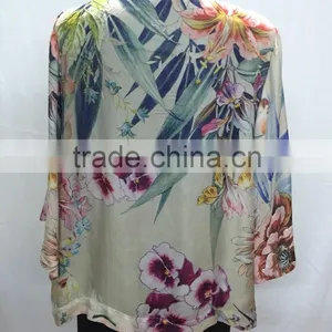 2016 New Silk Printed Elegant Latest Design Ladies Tops thumbnail-4