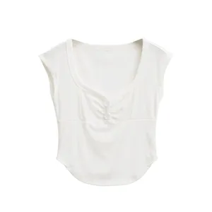 Pure Desire Wind Purple V-neck Sleeveless T-shirt Women's Summer Slimming Waist Bottom Shirt Spicy Girl Sexy Look Thin Short Top thumbnail-5