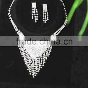 Tassel Glass Crystal Wedding Jewelry Sets for Bridal Beautiful Jewelry Set Wholesale thumbnail-1