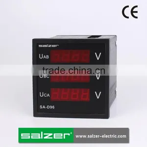 SALZER Brand SA-D96 AC V-V-V 96 Three Sets Digital AC Panel Voltmeter thumbnail-1