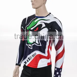 High Quality 100 Polyester Slim Fitness Men Shirts 3d Printing thumbnail-3