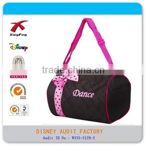 Nylon Dance Duffle Bag With Pink Polka Dot Bow thumbnail-1
