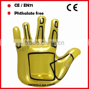 Promotional Cheering Toys 5 Fingers Inflatable Hands With Custom Printing thumbnail-1