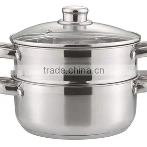3 Layers Satin Polished Stainless Steel Steam Pot With Welded Handles thumbnail-2