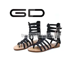 Strap Women Love Hollow Breathable Zipper Flat Sandals for Beach Party thumbnail-3