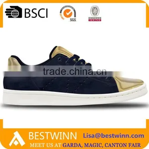 2016 Italian Newest Casual Shoes Fashion Golden Cup Toe Design Shoes Hot Sale Metal PU Shoes Quality Choice thumbnail-2