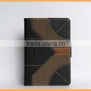 2016 Real Leather+Cavas Stitching Design Leather Case For IPad Mini 4 thumbnail-1