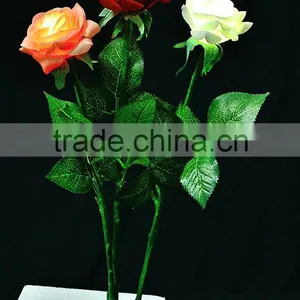 New Single Multi Color Handmade LED PU Flowers Valentine's Rose Flower Light thumbnail-1