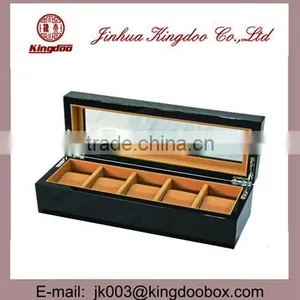 Jinhua Supplier Long Wooden MDF Watch Storage Box With Mirror and Hinge thumbnail-1