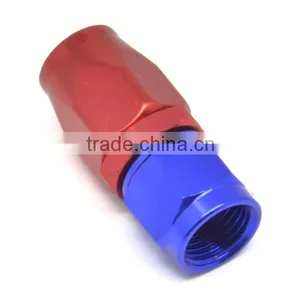 Straight Adapter Hose End Fitting Aluminum Anodised Red Blue thumbnail-1