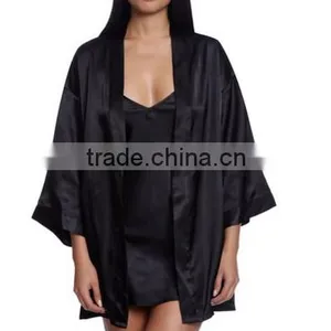 Women's Plus-Size Silk Chemise With Robe thumbnail-3