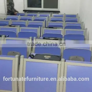 Blue Bent Plywood Seat and Back Lecture Hall Folding Chair thumbnail-3