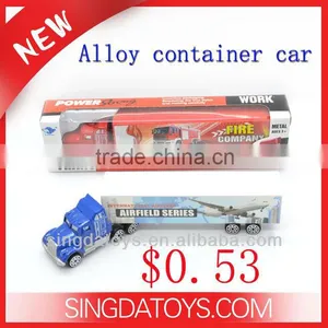 Hot Sell Blue and Red Slide Alloy Container Car Cheap Toys thumbnail-1