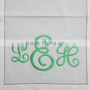 Monogram White Cotton Table Runner thumbnail-2