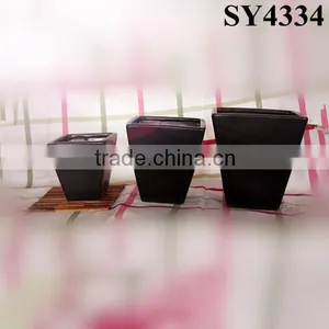 White Indoor Porcelain Square Flower Pot Wholesale thumbnail-6
