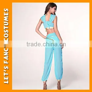 PGWC2800 Womens Sexy Blue Genie Jasmine Aladdin Ladies Fancy Dress Costume thumbnail-3